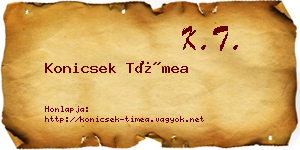 Konicsek Tímea névjegykártya